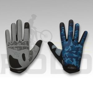 GUANTES CICLISMO LARGOS CAMO FULL AZUL CAMUFLADO GW